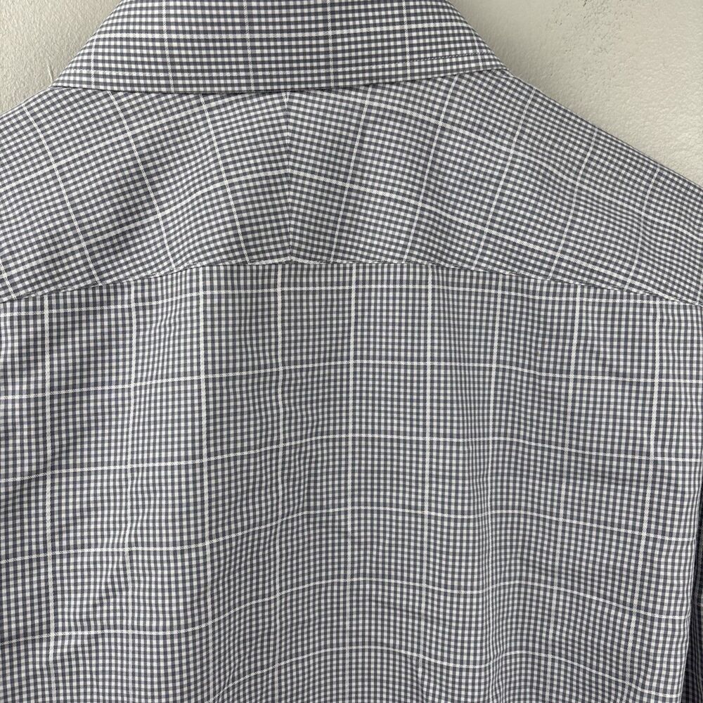 Charles Tyrwhitt Shirt Men 17-43” FRENCH CUFFS Extra Slim Fit Gray Tattersall LS - Picture 9 of 10